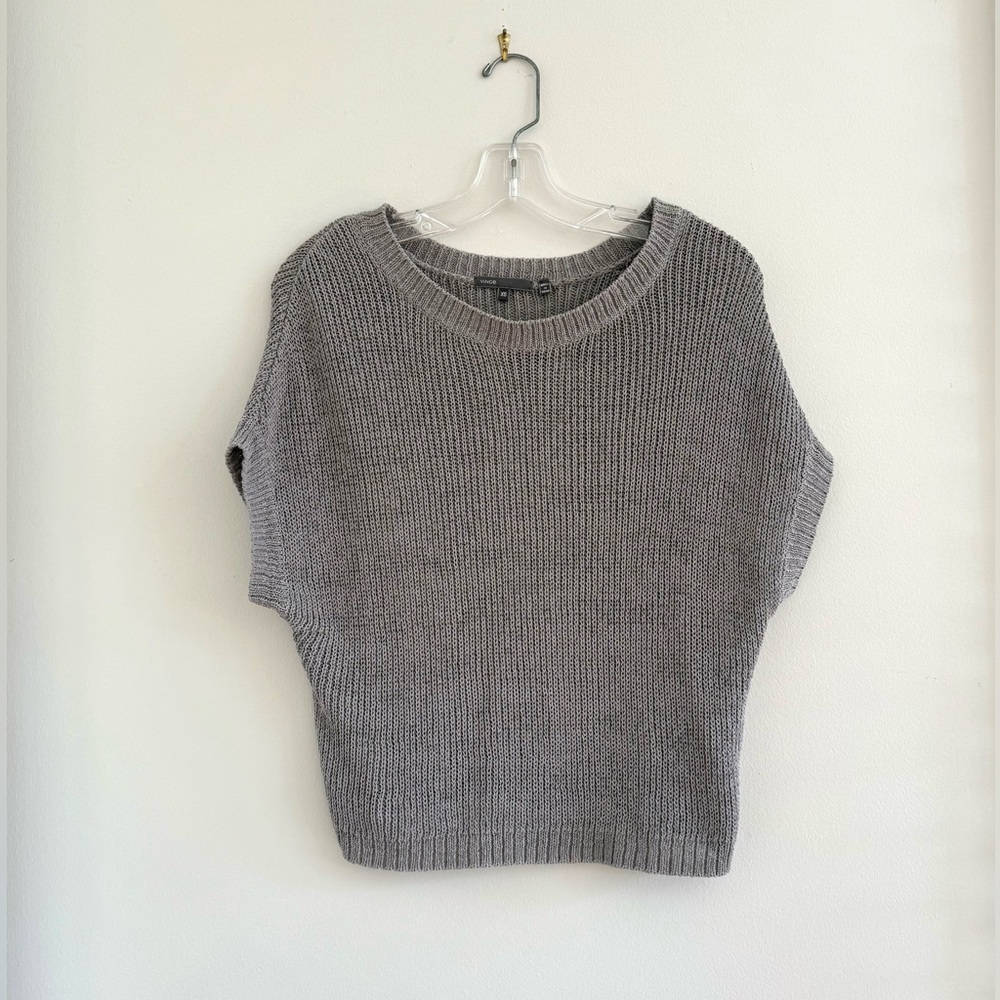 Vince Knit Shortsleeve Gray Women's Sweater